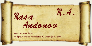 Maša Andonov vizit kartica